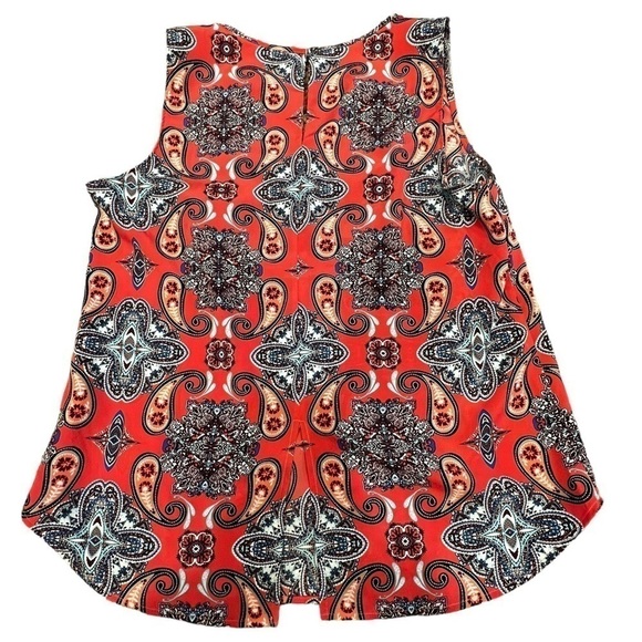 VERSE WOMEN’S Paisley Print Split Neck Sleeveless Blouse, Size Large - Picture 9 of 13